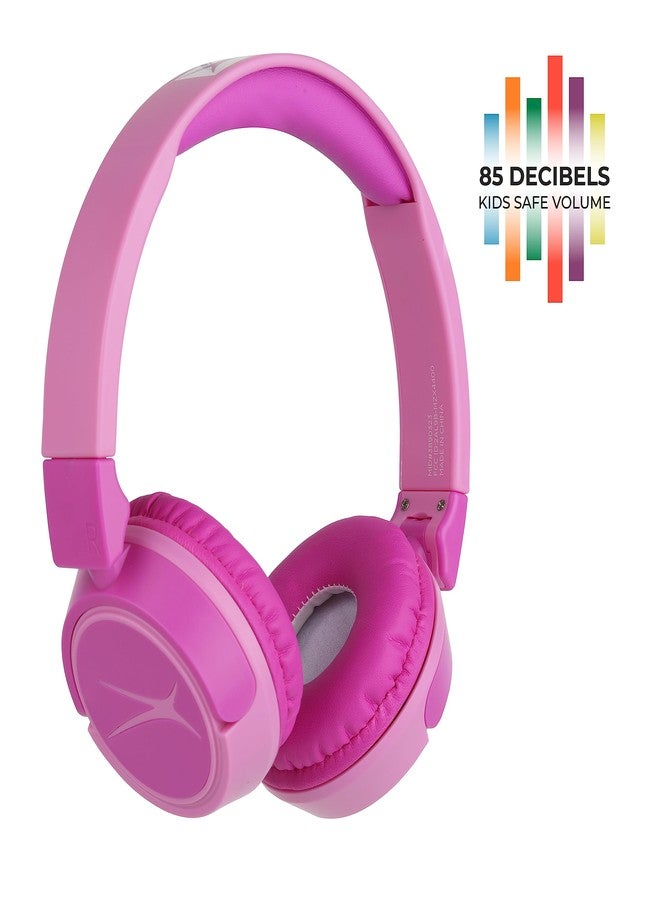 Altec Lansing Kid Safe 2-in-1 Wireless Bluetooth Headphones - Crystal Clear Sound, Safe Volume Limiting, Foldable Design - Enjoy Audio and Protect Your Child's Hearing (Princess Pink) - Image 4
